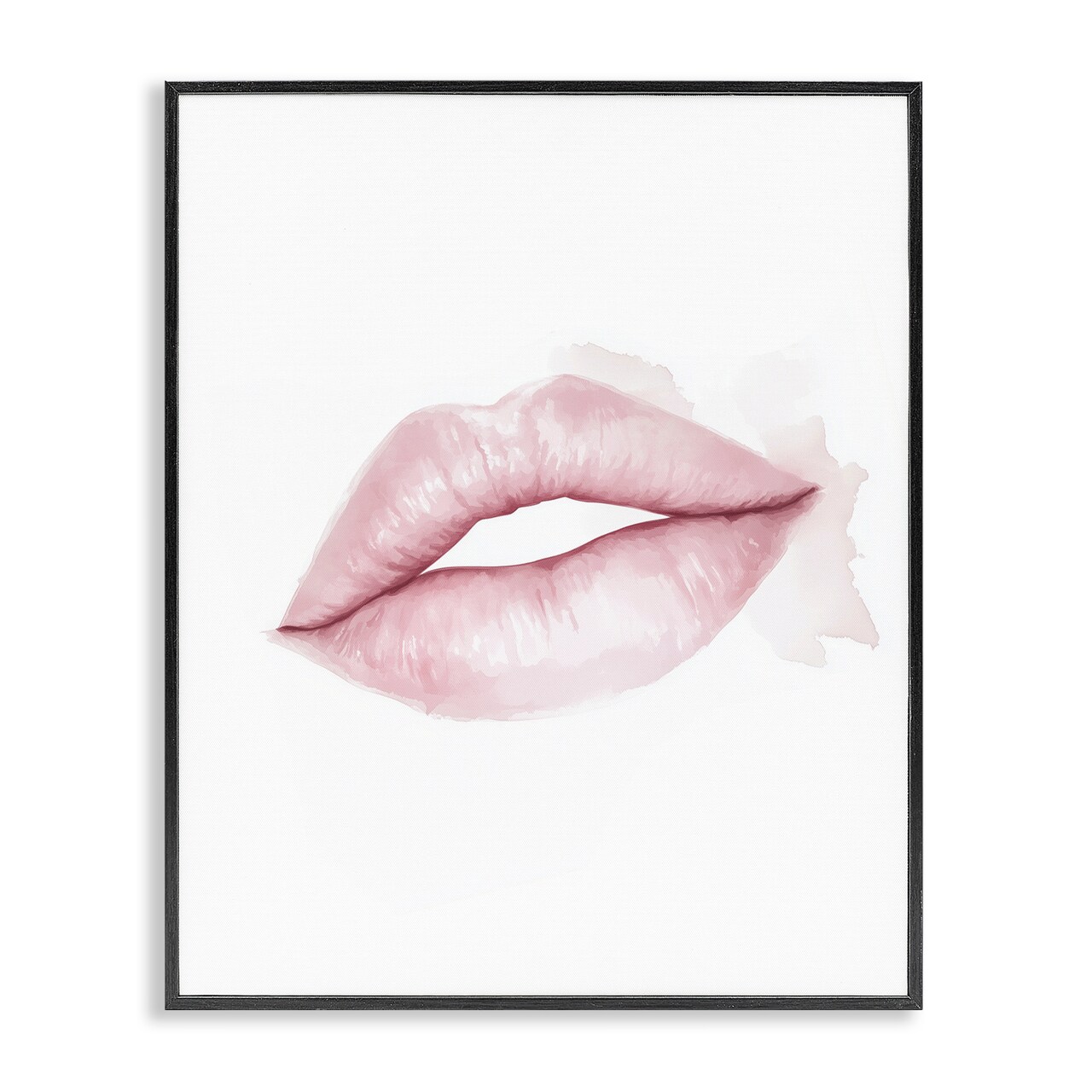 Stupell Industries Pink Lips Watercolor Framed Giclee, design by Christine Simpson Art